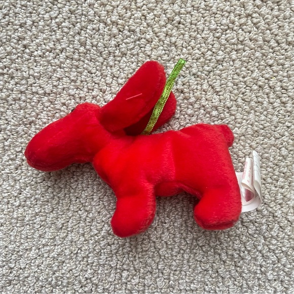 NWT TY Beanie Babies Jingle Beanies Rover Christmas Ornament - 5" Red Dog Plush - Picture 3 of 4